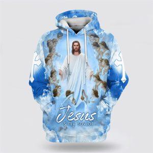 Jesus Is My Savior Hoodie Jesus And Angels All Over Print 3D Hoodie Gifts For Christian Families 1 xyffci.jpg