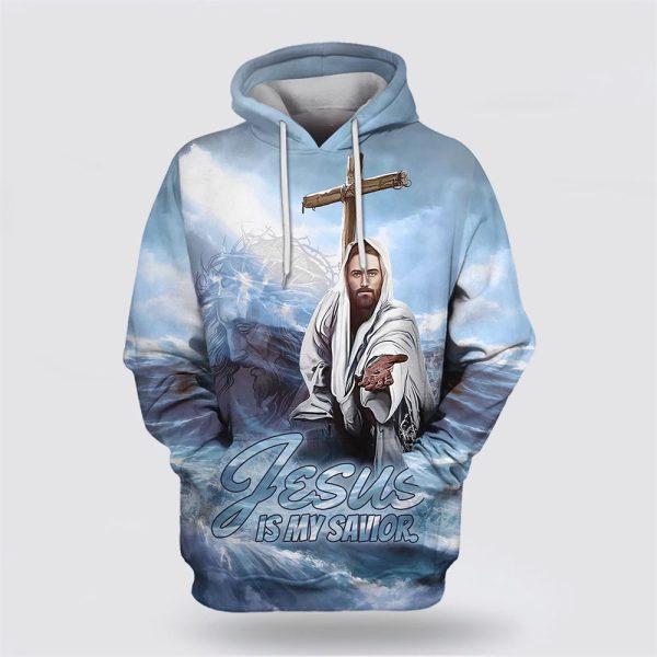 Jesus Is My Savior Hoodie Jesus Hand All Over Print 3D Hoodie – Gifts For Christian Families