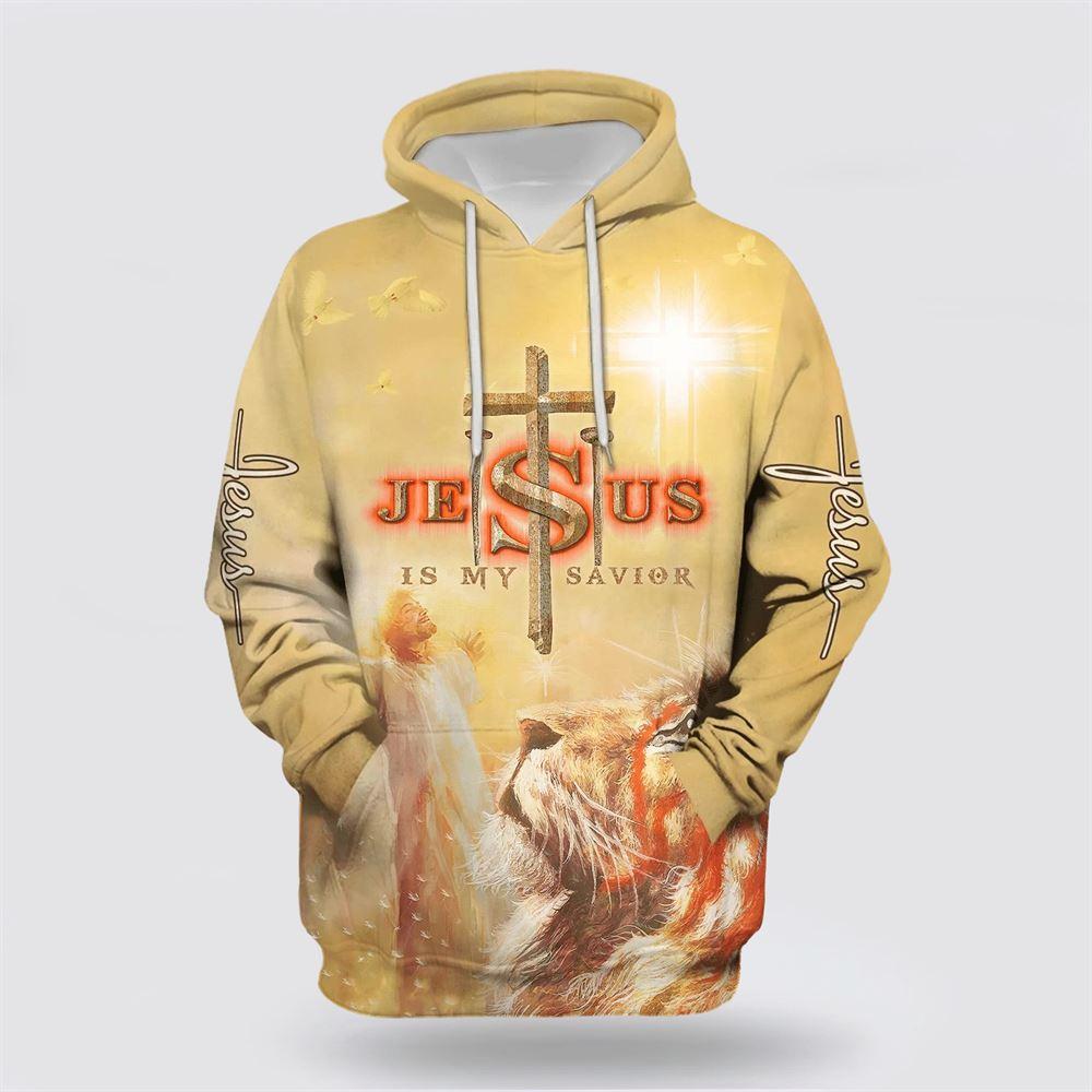 Jesus Is My Savior Jesus And Lion All Over Print 3D Hoodie – Gifts For Christian Families Jesus Is My Savior Jesus And Lion All Over Print 3D Hoodie – Gifts For Christian Families