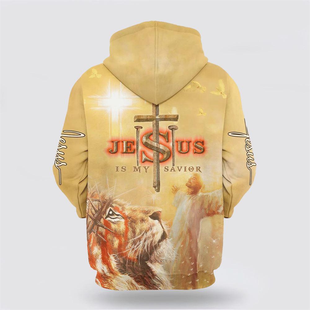 Jesus Is My Savior Jesus And Lion All Over Print 3D Hoodie – Gifts For Christian Families Jesus Is My Savior Jesus And Lion All Over Print 3D Hoodie – Gifts For Christian Families