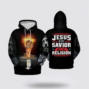 Jesus Is My Savior Jesus Lion And Lamb Of God All Over Print 3D Hoodie – Gifts For Christians
