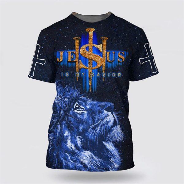 Jesus Is My Savior Lion All Over Print 3D T Shirt – Gifts For Christian Friends
