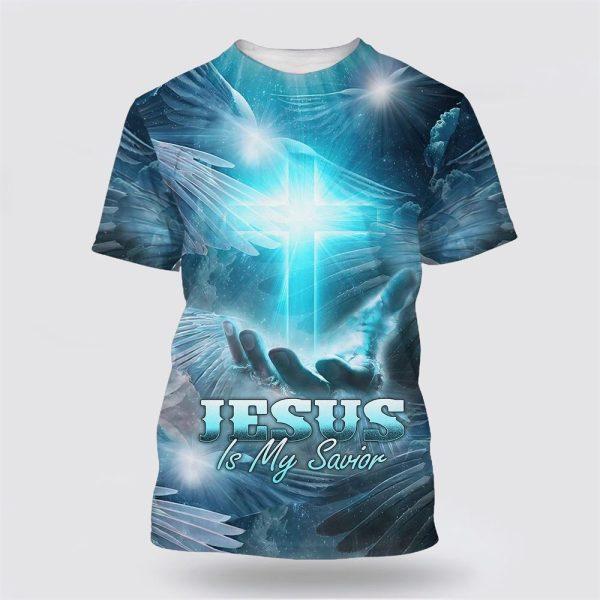 Jesus Is My Savior Shirts Hand Holding Cross All Over Print 3D T Shirt – Gifts For Christian Friends