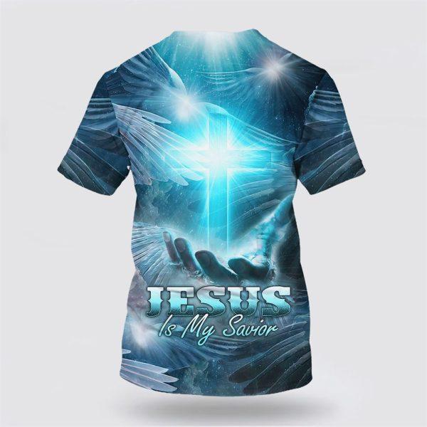 Jesus Is My Savior Shirts Hand Holding Cross All Over Print 3D T Shirt – Gifts For Christian Friends