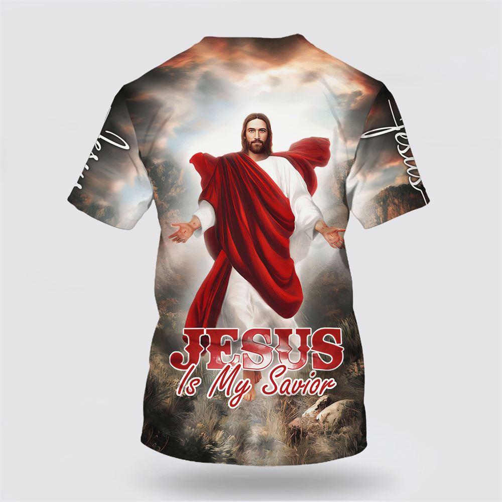 Jesus Is My Savior Shirts Jesus With His Arms Open All Over Print 3D T Shirt – Gifts For Christian Friends