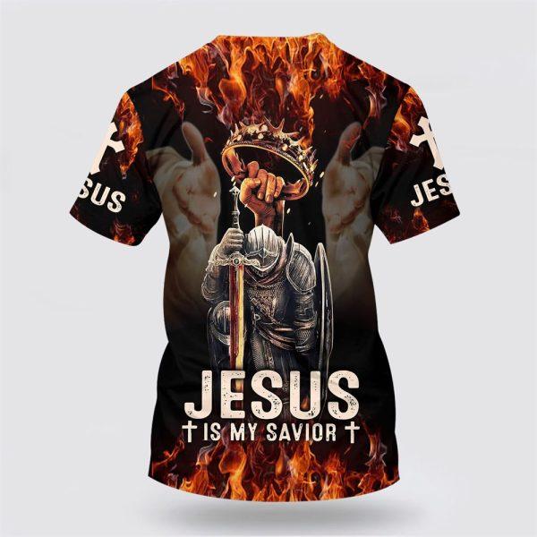 Jesus Is My Savior Warrior Crown Of Thorns All Over Print 3D T Shirt – Gifts For Christian Friends