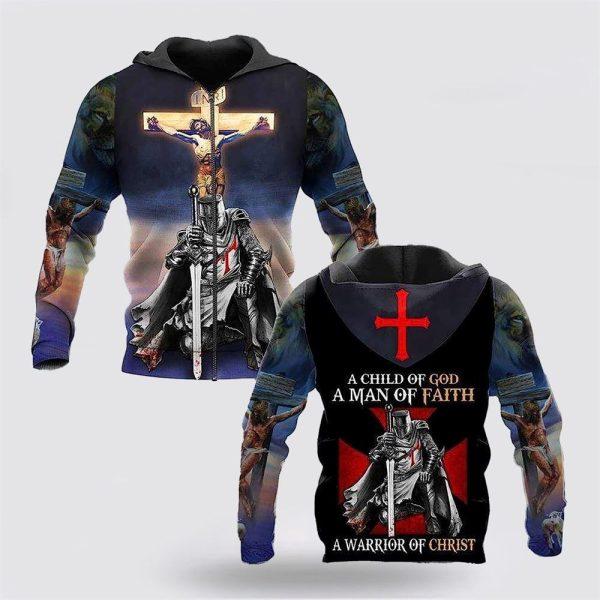 Jesus Knight Templar Child Of God All Over Print 3D Hoodie – Gifts For Christian Families