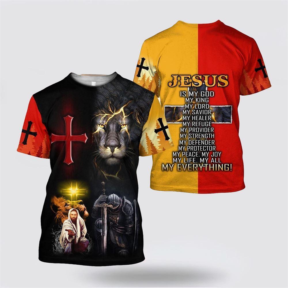 Jesus Lion And Knight Templar Jesus All Over Print 3D T Shirt – Gifts For Christian Friends Jesus Lion And Knight Templar Jesus All Over Print 3D T Shirt – Gifts For Christian Friends