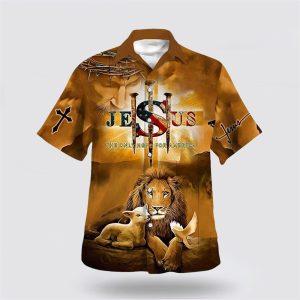 Jesus Lion And Lamb Hawaiian Shirts For Men Gifts For People Who Love Jesus 1 kk5qg5.jpg
