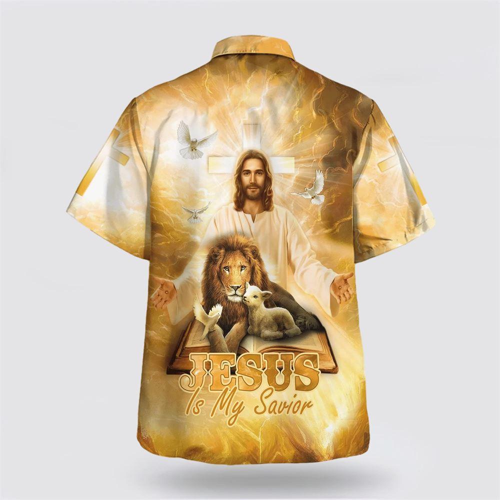 Jesus Lion And The Lamb Jesus Is My Savior Hawaiian Shirts – Gifts For People Who Love Jesus