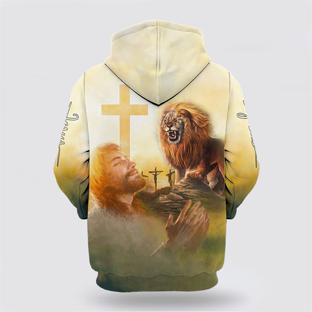 Jesus Lion Cross All Over Print Hoodie Shirt – Gifts For Christian Families Jesus Lion Cross All Over Print Hoodie Shirt – Gifts For Christian Families