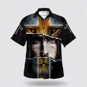 Jesus Lion Cross For Men Hawaiian Shirts…
