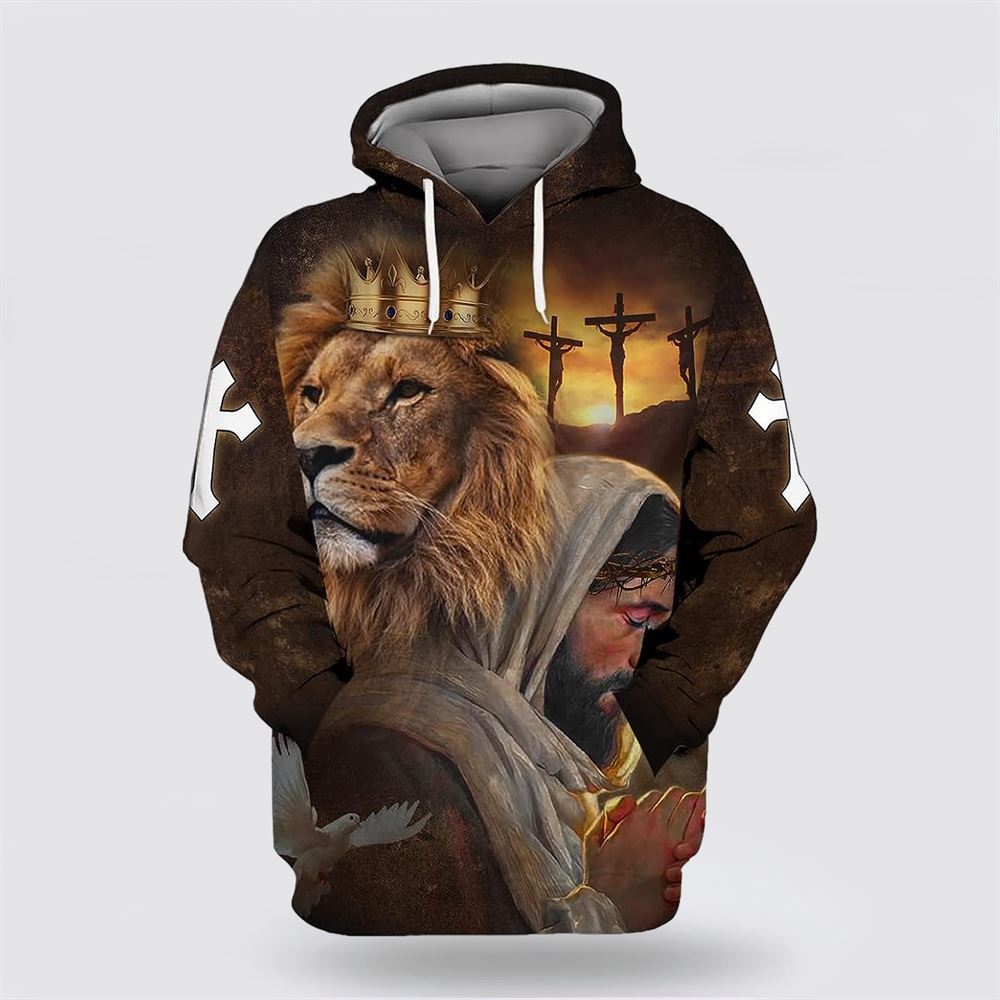 Jesus Lion Dove All Over Print Hoodie Shirt – Gifts For Christian Families Jesus Lion Dove All Over Print Hoodie Shirt – Gifts For Christian Families