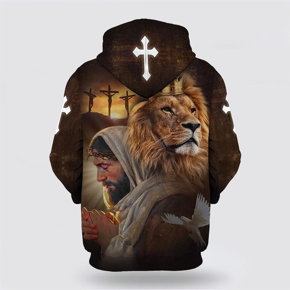Jesus Lion Dove All Over Print Hoodie Shirt – Gifts For Christian Families Jesus Lion Dove All Over Print Hoodie Shirt – Gifts For Christian Families
