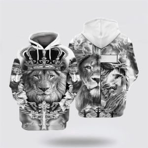 Jesus Lion Face All Over Print Hoodie…