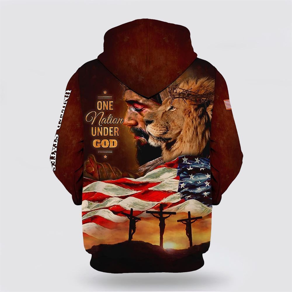 Jesus Lion Face American Flag All Over Print Hoodie Shirt – Gifts For Christian Families Jesus Lion Face American Flag All Over Print Hoodie Shirt – Gifts For Christian Families