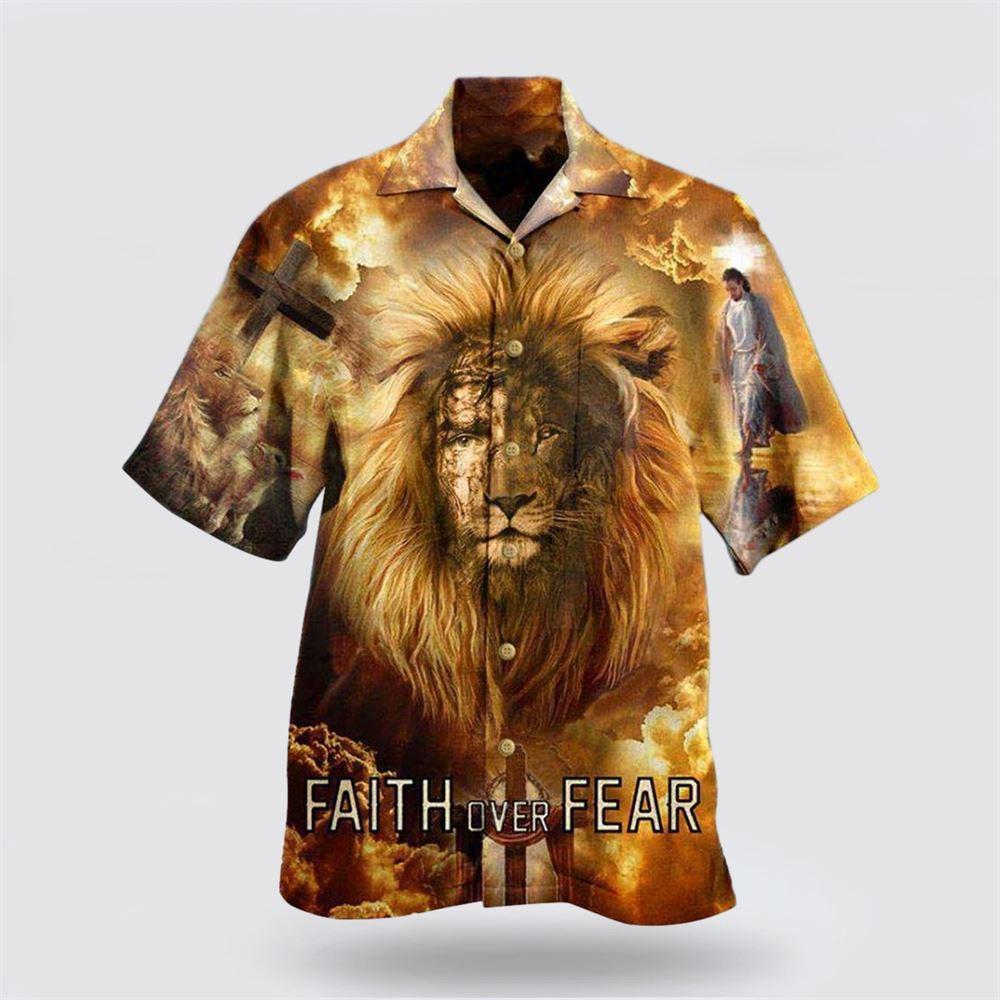 Jesus Lion Faith Over Fear Psalms Hawaiian Shirt – Gifts For People Who Love Jesus Jesus Lion Faith Over Fear Psalms Hawaiian Shirt – Gifts For People Who Love Jesus