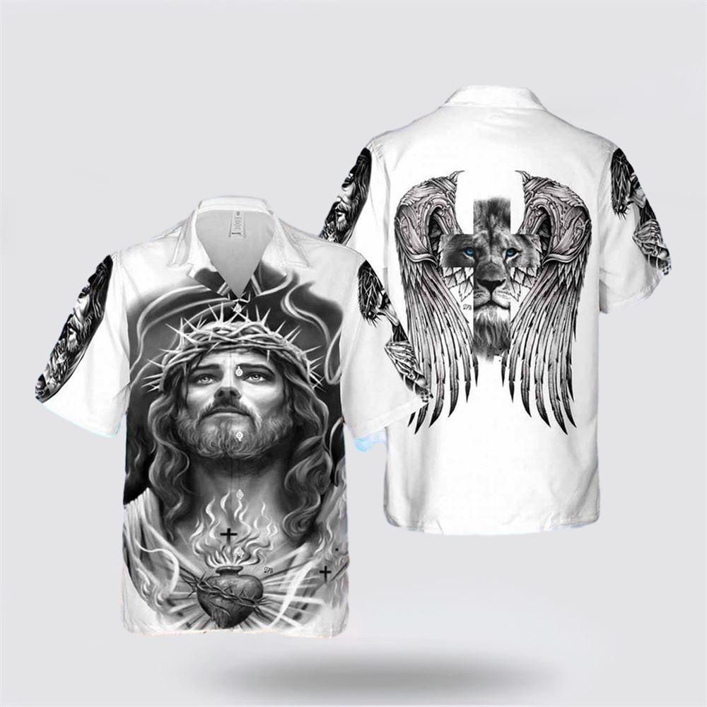Jesus Lion Heart Wings Hawaiian Shirt – Gifts For People Who Love Jesus Jesus Lion Heart Wings Hawaiian Shirt – Gifts For People Who Love Jesus