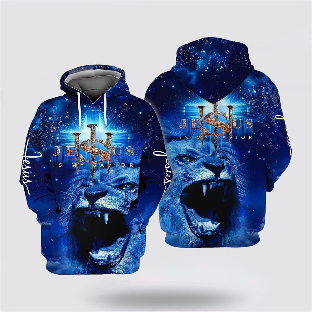 Jesus Lion Is My Savior All Over Print Hoodie Shirt – Gifts For Christian Families