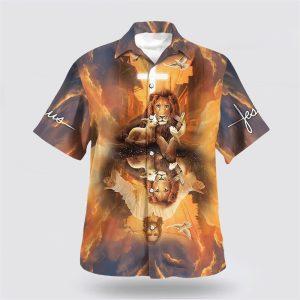 Jesus Lion King And Lamb Cross Hawaiian…