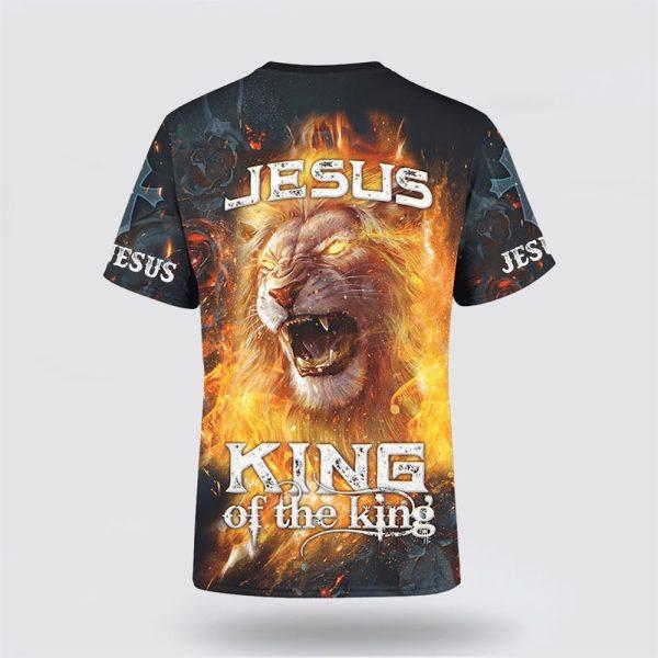 Jesus Lion King Of The Kings Burning Rose All Over Print 3D T Shirt – Gifts For Christian Friends