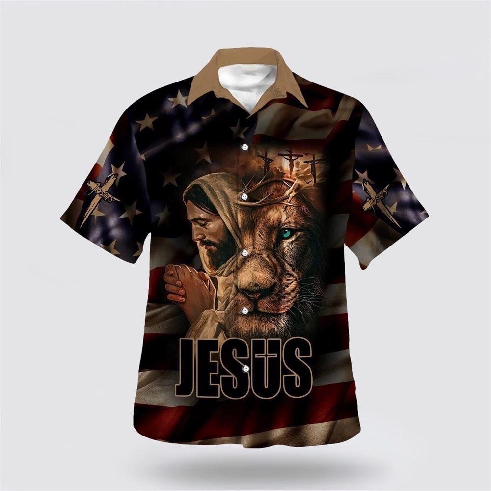 Jesus Lion Of Judah American Flag Hawaiian Shirts – Gifts For People Who Love Jesus Jesus Lion Of Judah American Flag Hawaiian Shirts – Gifts For People Who Love Jesus