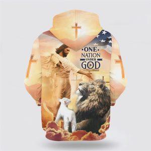 Jesus Lion Of Judah Lamb Of God One Nation Under God All Over Print 3D Hoodie Gifts For Christian Families 2 ldn22a.jpg