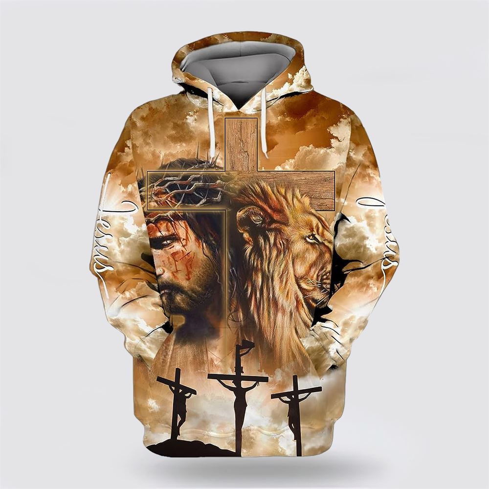 Jesus Lion On The Cross All Over Print Hoodie Shirt – Gifts For Christian Families Jesus Lion On The Cross All Over Print Hoodie Shirt – Gifts For Christian Families