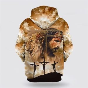 Jesus Lion On The Cross All Over Print Hoodie Shirt Gifts For Christian Families 2 a8muk8.jpg