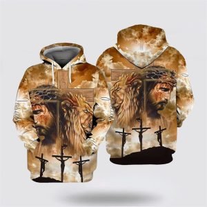 Jesus Lion On The Cross All Over Print Hoodie Shirt Gifts For Christian Families 3 oqnfu3.jpg