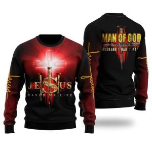 Jesus Man Of God Ugly Christmas Sweater…