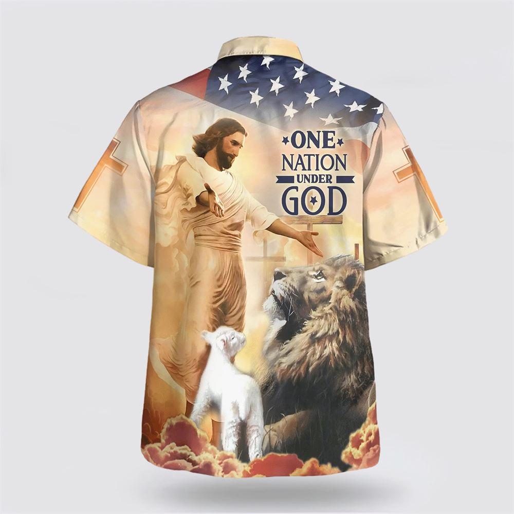 Jesus Open Arms One Nation Under God Hawaiian Shirts – Gifts For Jesus Lovers