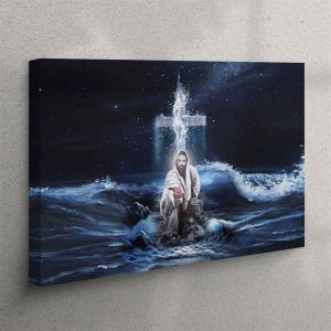 Jesus Outstretched Hands Saves Canvas Wall Art Horizontal Christian Wall Art Christian Wall Art Canvas fkckir.jpg