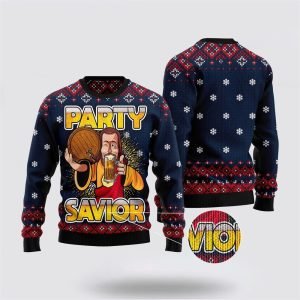 Jesus Party Savior Ugly Christmas Sweater Gifts For Christians 3 npyy3x.jpg