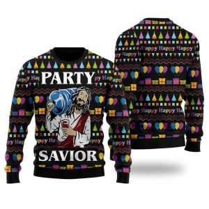 Jesus Party Ugly Christmas Sweater For Men…