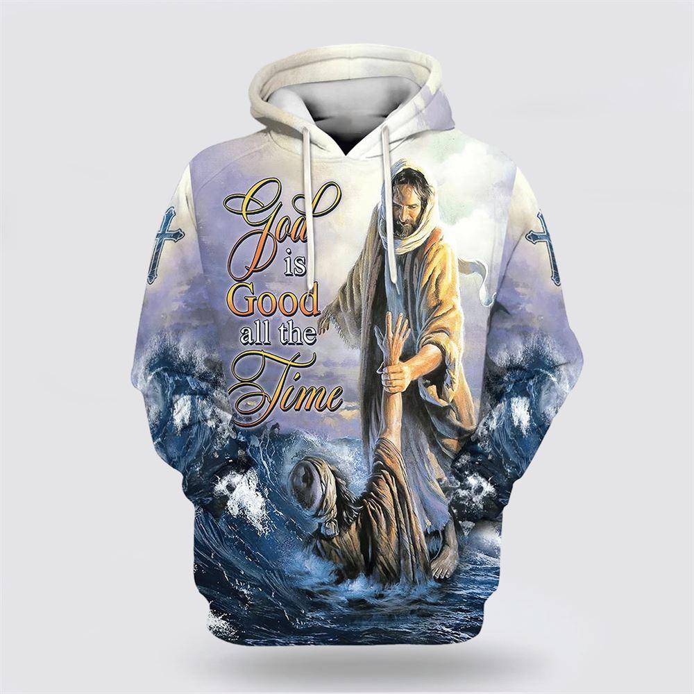 Jesus Peter Walking On Water God Is Good All The Time All Over Print 3D Hoodie – Gifts For Christian Families Jesus Peter Walking On Water God Is Good All The Time All Over Print 3D Hoodie – Gifts For Christian Families