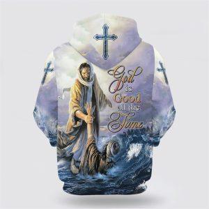 Jesus Peter Walking On Water God Is Good All The Time All Over Print 3D Hoodie Gifts For Christian Families 2 vendyk.jpg