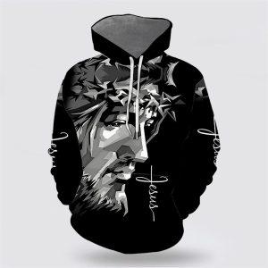 Jesus Portrait All Over Print 3D Hoodie…