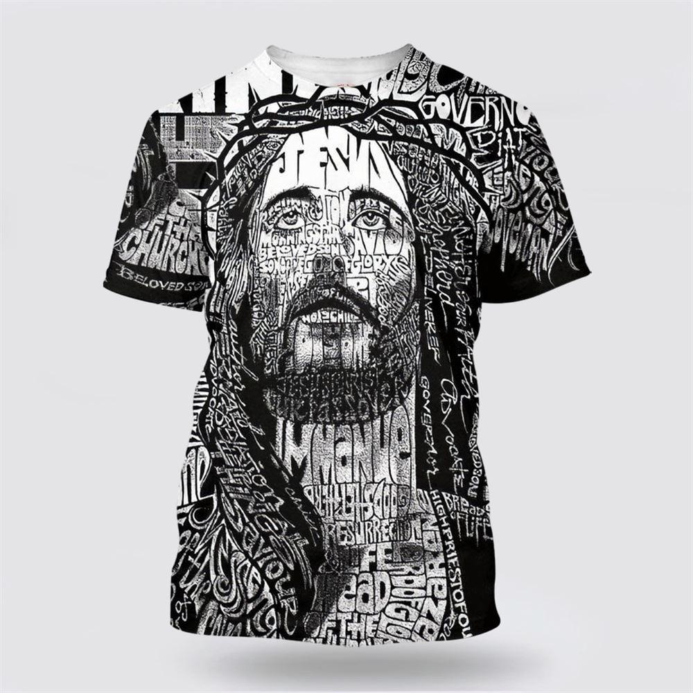 Jesus Portrait All Over Print 3D T Shirt – Gifts For Christian Friends Jesus Portrait All Over Print 3D T Shirt – Gifts For Christian Friends