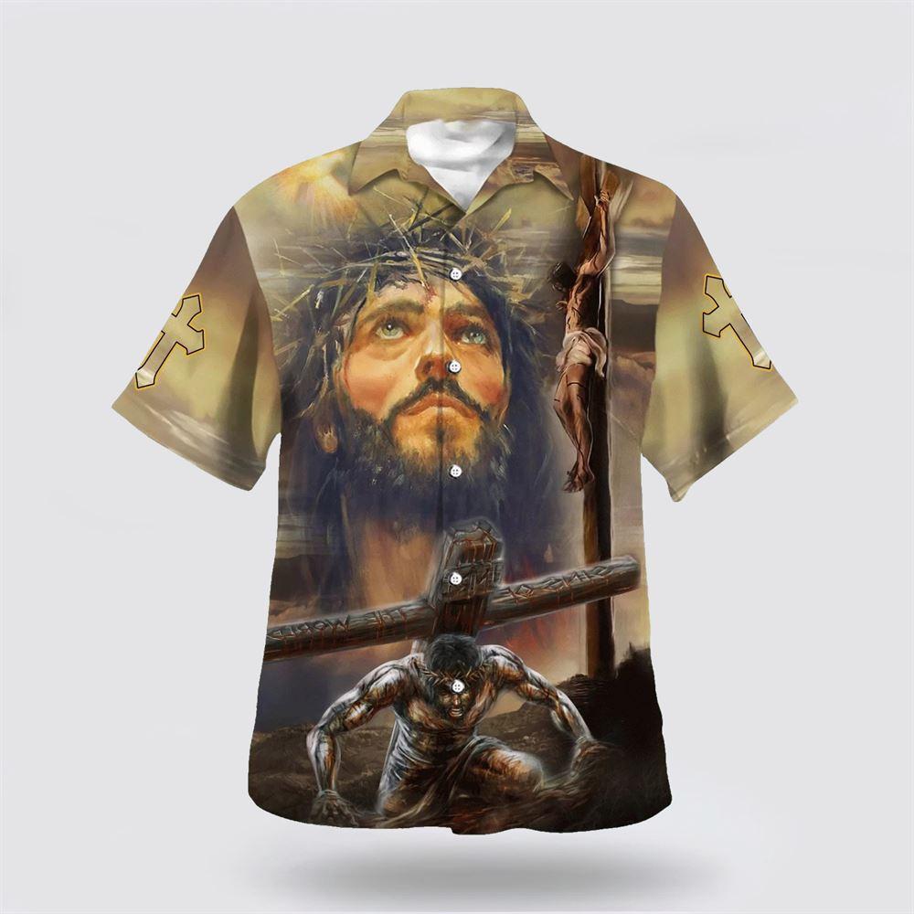 Jesus Portrait Crucifixion Of Jesus Hawaiian Shirts – Gifts For Jesus Lovers Jesus Portrait Crucifixion Of Jesus Hawaiian Shirts – Gifts For Jesus Lovers