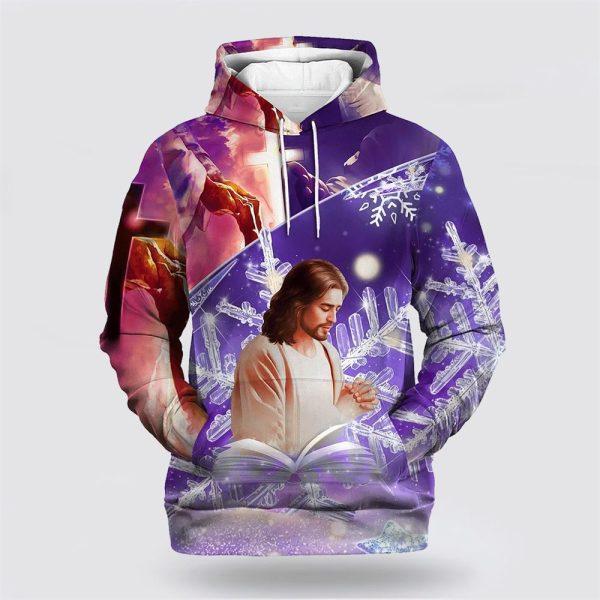 Jesus Pray Jesus All Over Print 3D Hoodie – Gifts For Christian Families