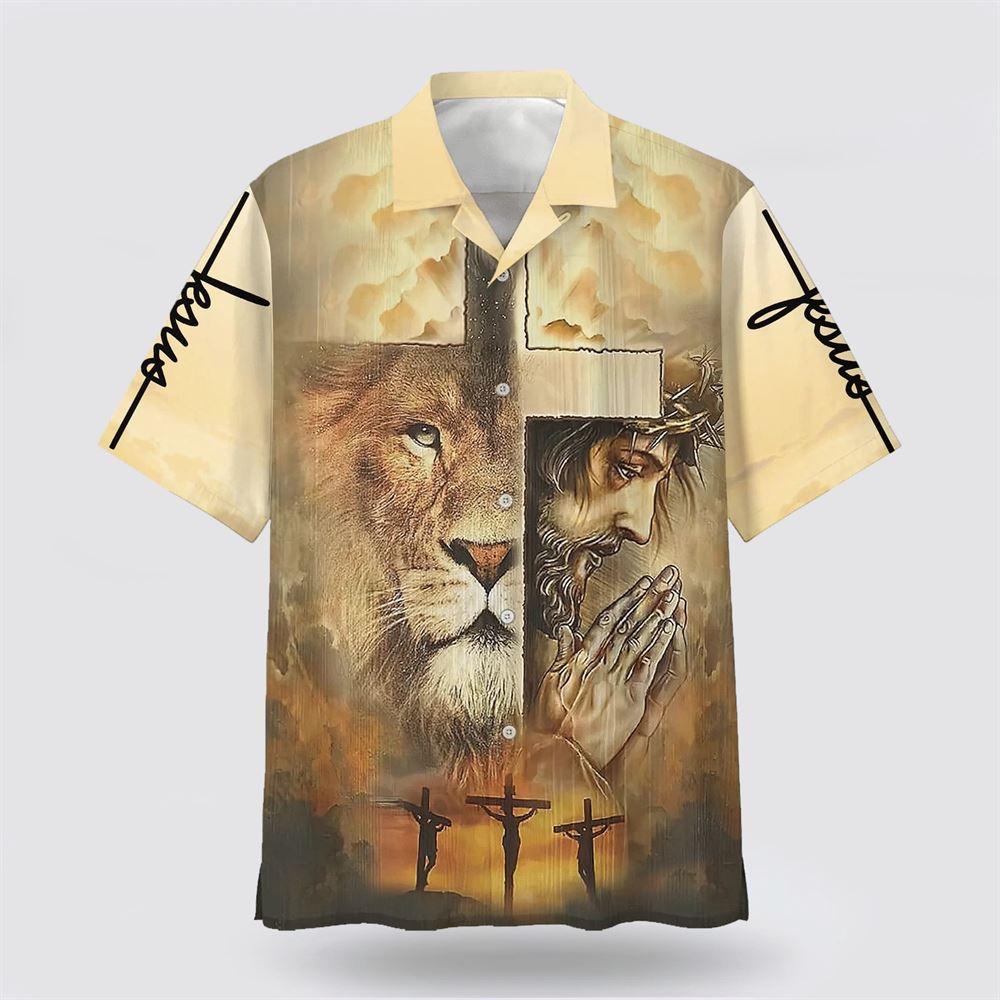Jesus Praying Lion Of Judah Christian Cross Faith Hawaiian Shirt – Gifts For Jesus Lovers Jesus Praying Lion Of Judah Christian Cross Faith Hawaiian Shirt – Gifts For Jesus Lovers