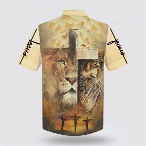 Jesus Praying Lion Of Judah Christian Cross Faith Hawaiian Shirt Gifts For Jesus Lovers 2 u0jgdj.jpg