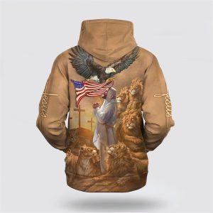 Jesus Praying With Lion All Over Print 3D Hoodie Gifts For Christian Families 2 xhhuyy.jpg