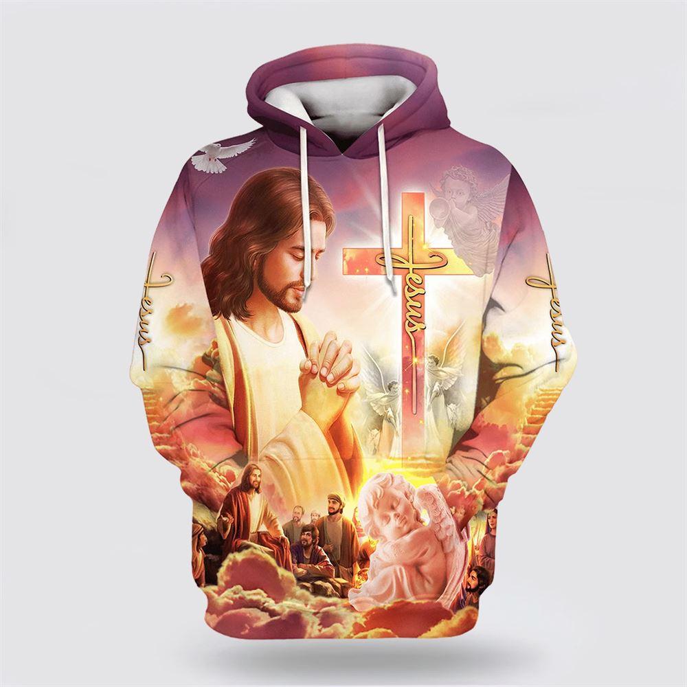 Jesus Prays For His Disciples All Over Print 3D Hoodie – Gifts For Christian Families Jesus Prays For His Disciples All Over Print 3D Hoodie – Gifts For Christian Families