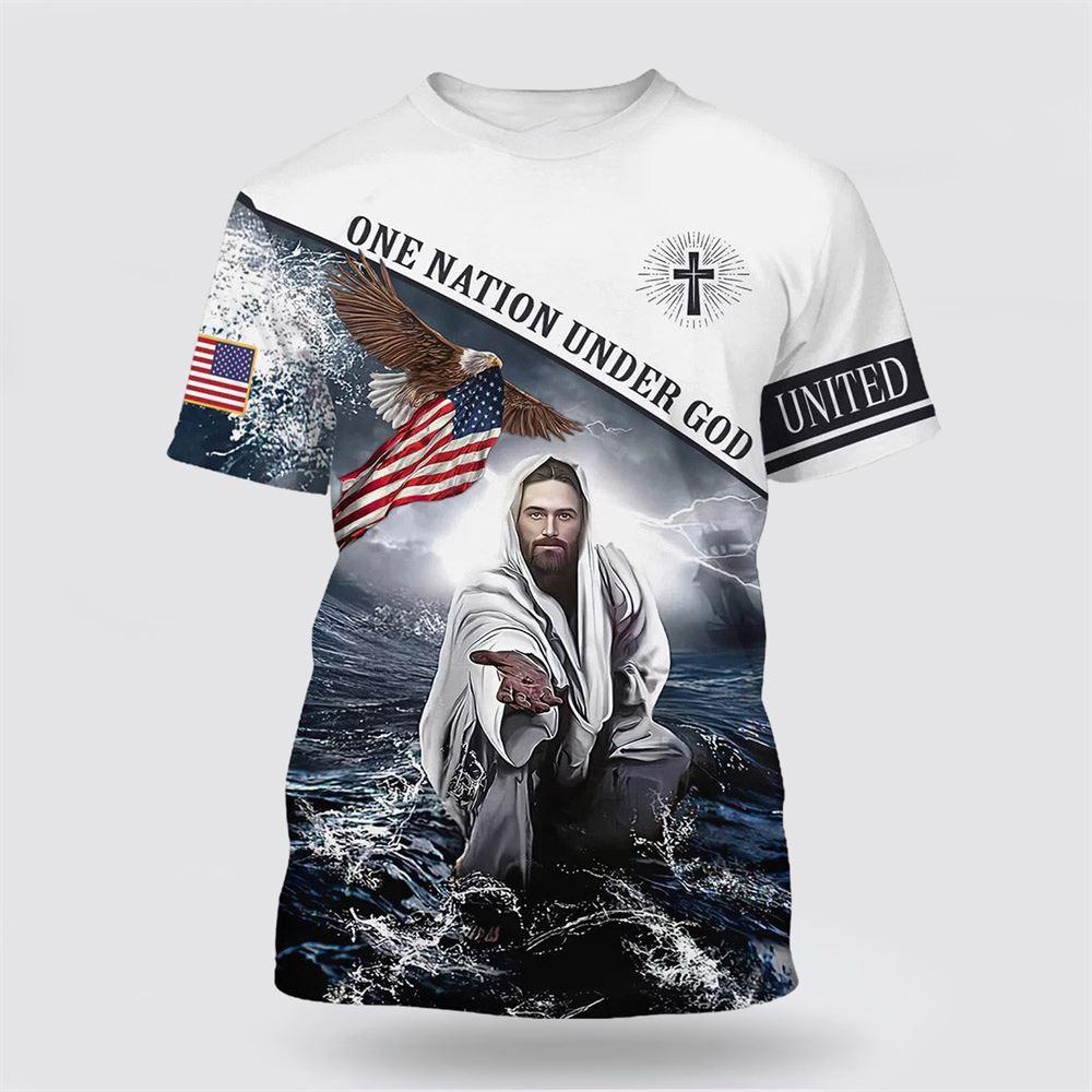 Jesus Reaching Out His Hand All Over Print 3D T Shirt – Gifts For Christian Friends Jesus Reaching Out His Hand All Over Print 3D T Shirt – Gifts For Christian Friends