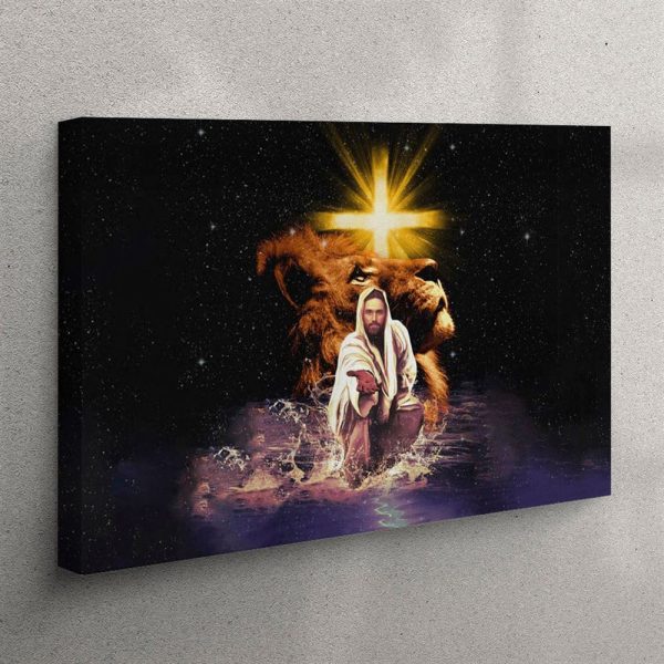 Jesus Reaching Out His Hand Canvas Wall Art – Jesus Lion Of Judah Pictures – Christian Wall Art Canvas