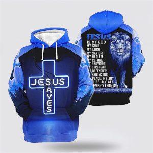 Jesus Save The Lion Blue All Over…