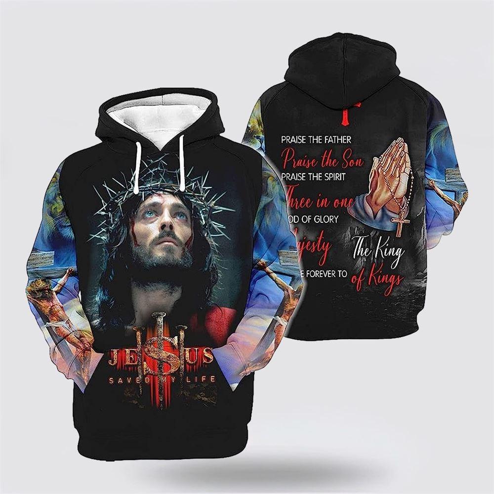 Jesus Saved My Life Hand Pray All Over Print 3D Hoodie For Women Men – Gifts For Christians