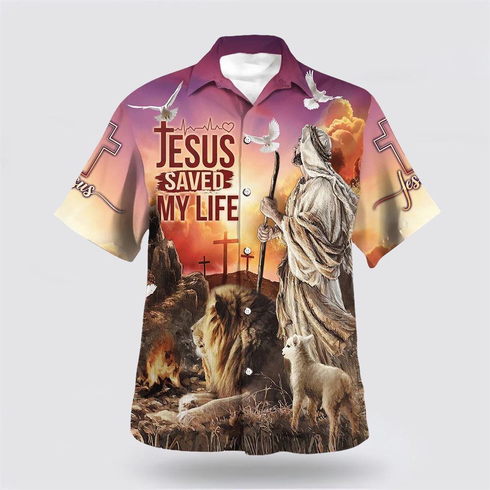 Jesus Saved My Life With The Lamb And Lion Hawaiian Shirt – Gifts For Jesus Lovers Jesus Saved My Life With The Lamb And Lion Hawaiian Shirt – Gifts For Jesus Lovers